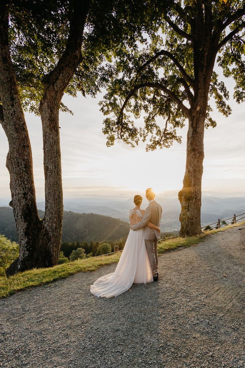 Sonnenuntergang, Brautpaar, Heiraten, Liebe, brautpaarshooting, Kärnten, Klagenfurt